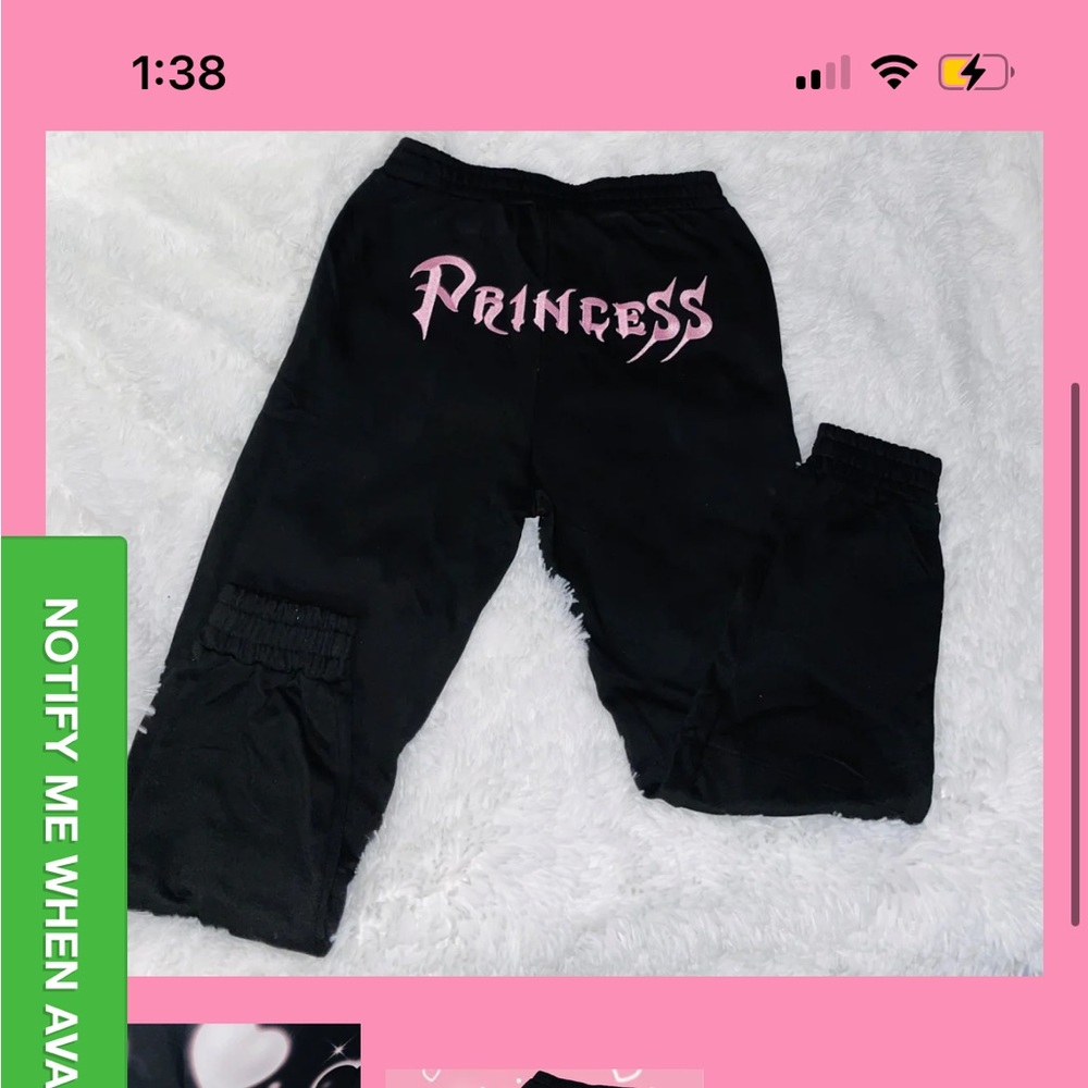 SOLD princess embroidered joggers SOLD